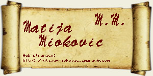 Matija Mioković vizit kartica